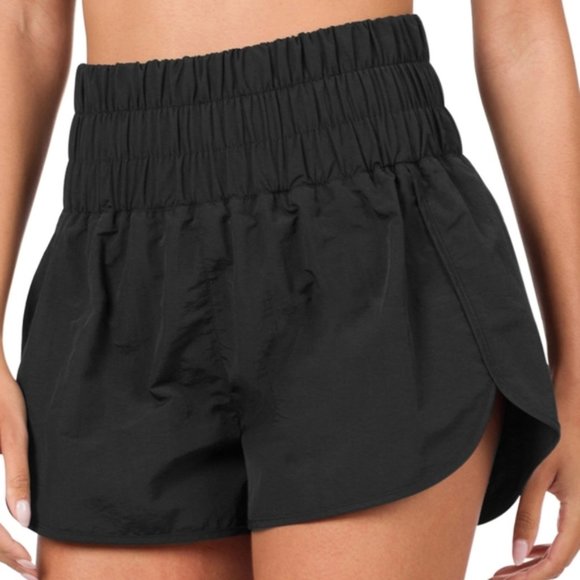 Pants - 🎉🎉HOST PICK🥳🥳Black, Windbreaker Smocked Running Shorts